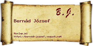 Bernád József névjegykártya