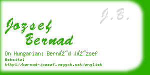 jozsef bernad business card